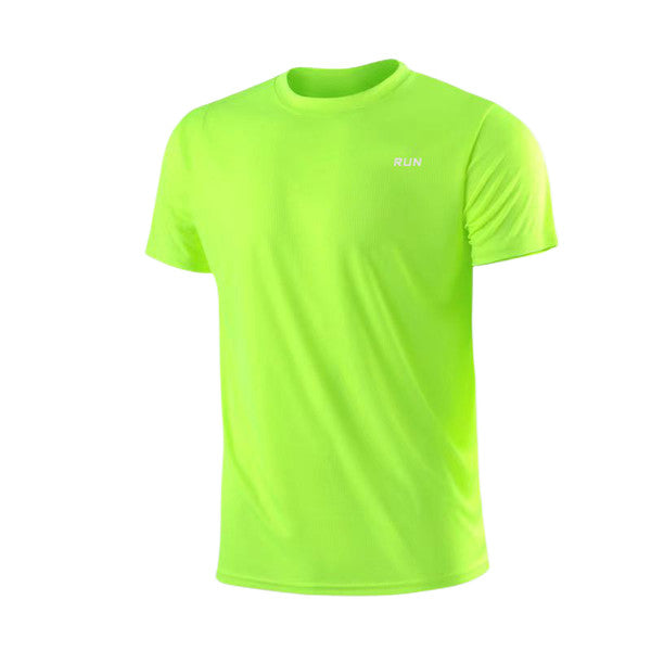 Gym Sport Shirt for Men, Breathable Quick Dry Workout Tee – Round Neck Short Sleeve Activewear Top