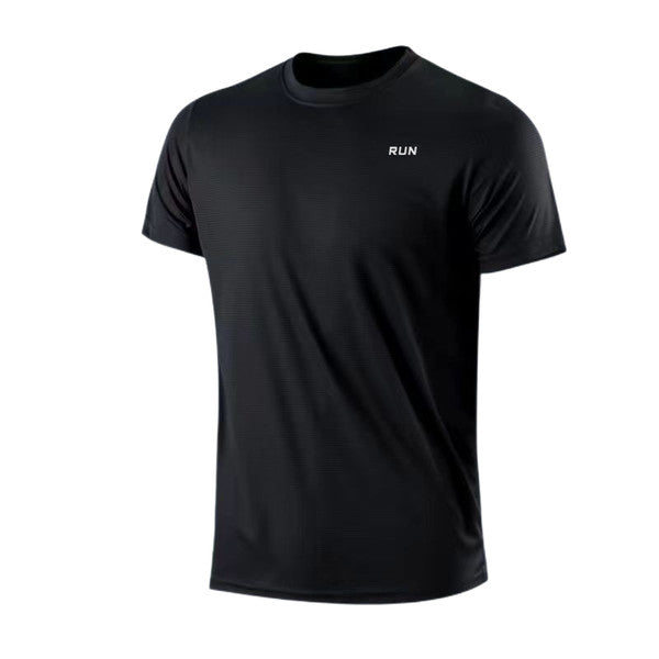 Gym Sport Shirt for Men, Breathable Quick Dry Workout Tee – Round Neck Short Sleeve Activewear Top