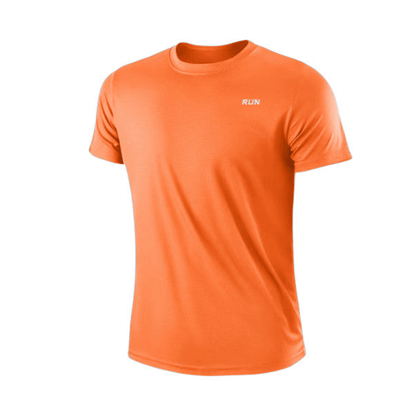 Gym Sport Shirt for Men, Breathable Quick Dry Workout Tee – Round Neck Short Sleeve Activewear Top