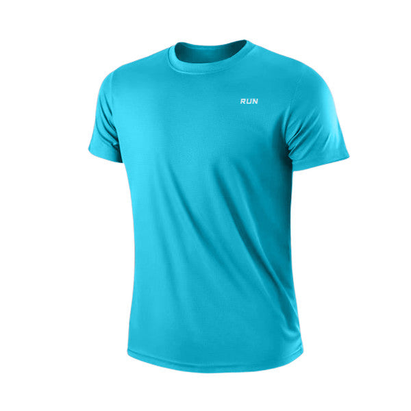 Gym Sport Shirt for Men, Breathable Quick Dry Workout Tee – Round Neck Short Sleeve Activewear Top