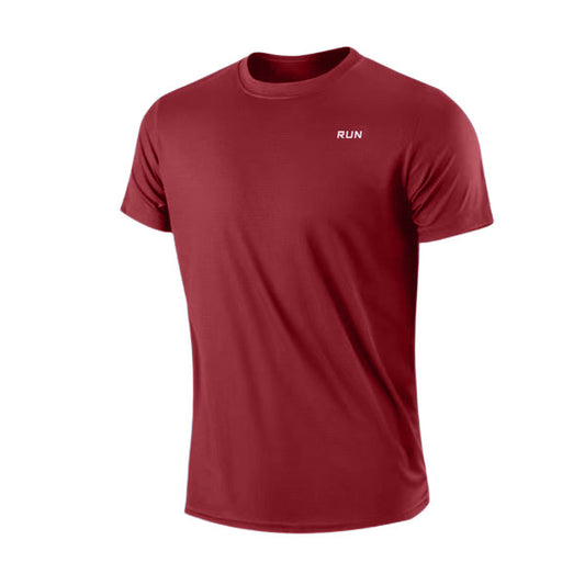Gym Sport Shirt for Men, Breathable Quick Dry Workout Tee – Round Neck Short Sleeve Activewear Top