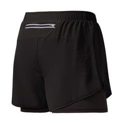 Men Running Shorts Quick-Drying Fitness Shorts Double Layer Workout Pants for Training & Bodybuilding