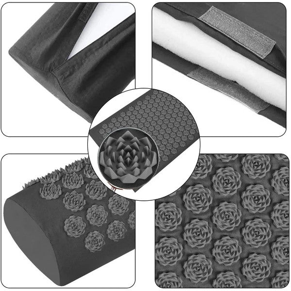 Acupressure Yoga Mat & Pillow Set – Kuznetsov's Spike Massage Cushion for Relaxation & Pain Relief