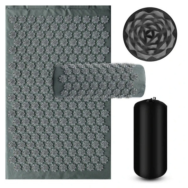 Acupressure Yoga Mat & Pillow Set – Kuznetsov's Spike Massage Cushion for Relaxation & Pain Relief