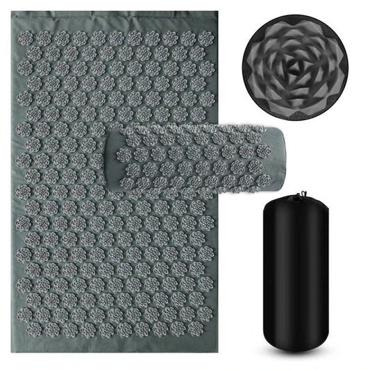 Acupressure Yoga Mat & Pillow Set – Kuznetsov's Spike Massage Cushion for Relaxation & Pain Relief