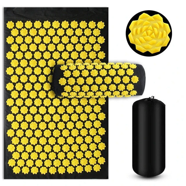 Acupressure Yoga Mat & Pillow Set – Kuznetsov's Spike Massage Cushion for Relaxation & Pain Relief