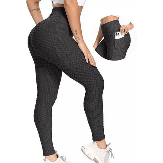 Womens Anti Cellulite Butt Lifting High Waist Yoga Leggings with Pocket Pants for Workout & Fitness