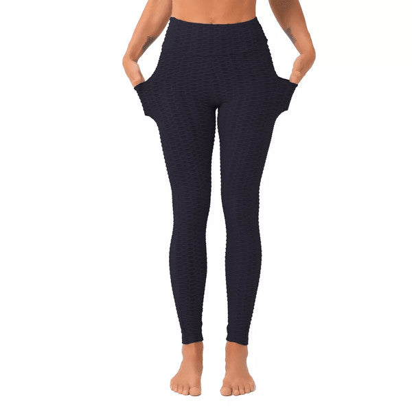 Womens Anti Cellulite Butt Lifting High Waist Yoga Leggings with Pocket Pants for Workout & Fitness