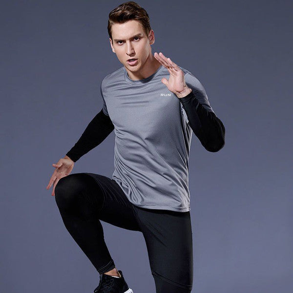 Gym Sport Shirt for Men, Breathable Quick Dry Workout Tee – Round Neck Short Sleeve Activewear Top