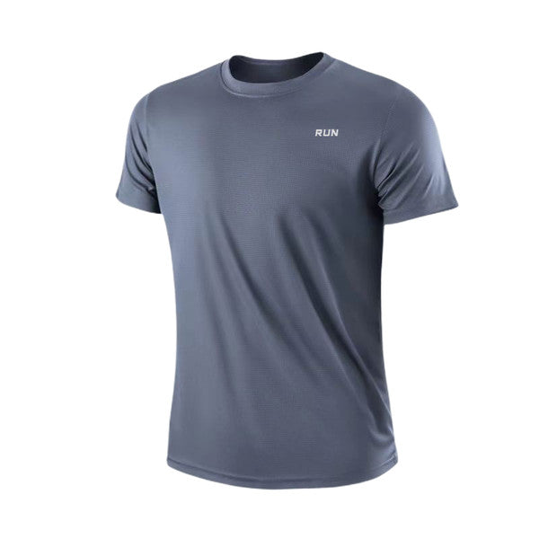 Gym Sport Shirt for Men, Breathable Quick Dry Workout Tee – Round Neck Short Sleeve Activewear Top