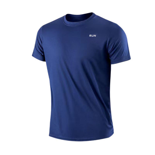 Gym Sport Shirt for Men, Breathable Quick Dry Workout Tee – Round Neck Short Sleeve Activewear Top
